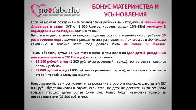 МАРКЕТИНГ ПЛАН FABERLIC АКЦИИ БОНУСЫ ПУТЕШЕСТВИЯ 2017 PRO@FABERL