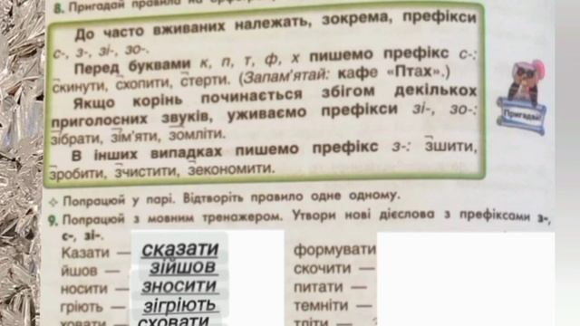 Написання префіксів с-, з-,зі-, роз-, без-