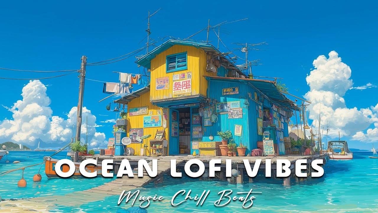Japanese Ocean Lofi Vibes 🌊 Lofi House Calm Music for Study and  Sleep, Study Lofi at Sea🌟