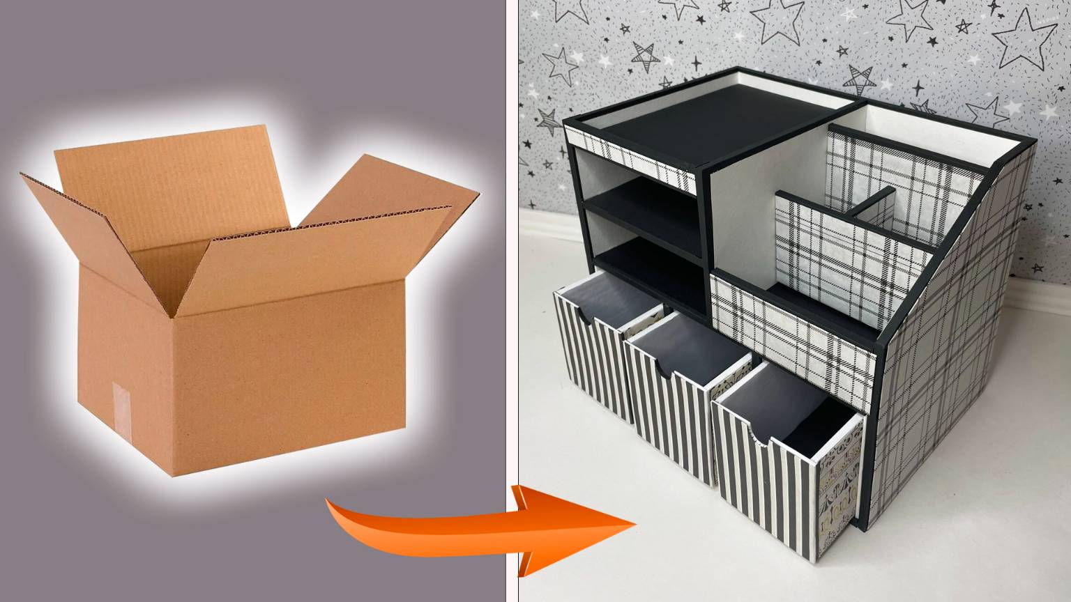 Интересная идея применения старого картона  📦 Как сделать прочный настольный органайзер