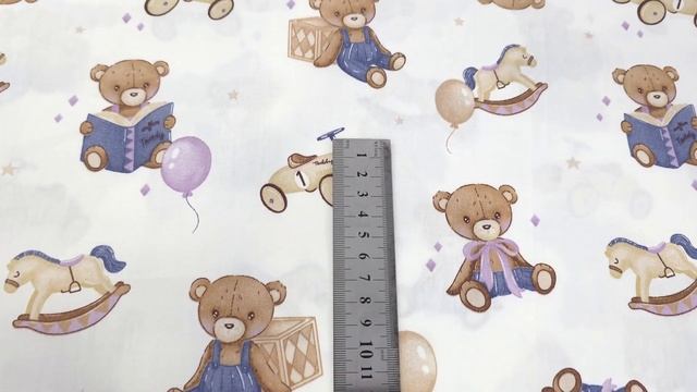 Сатин (100% бавовна). Ведмедики хлопчики. Артикул П296