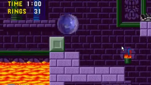 Супер Соник в Sonic The Hedgehog 1 ... Marble Zone (ACT 2)