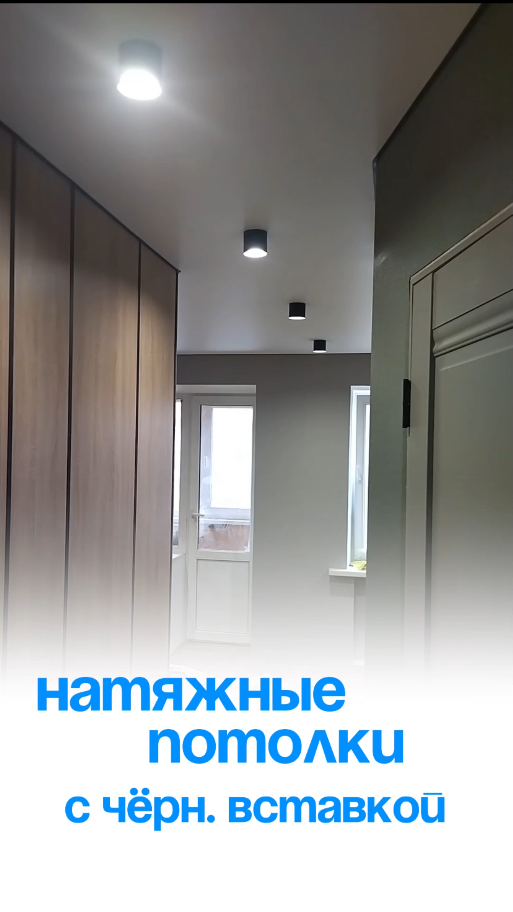 Натяжные потолки с чёрной вставкой