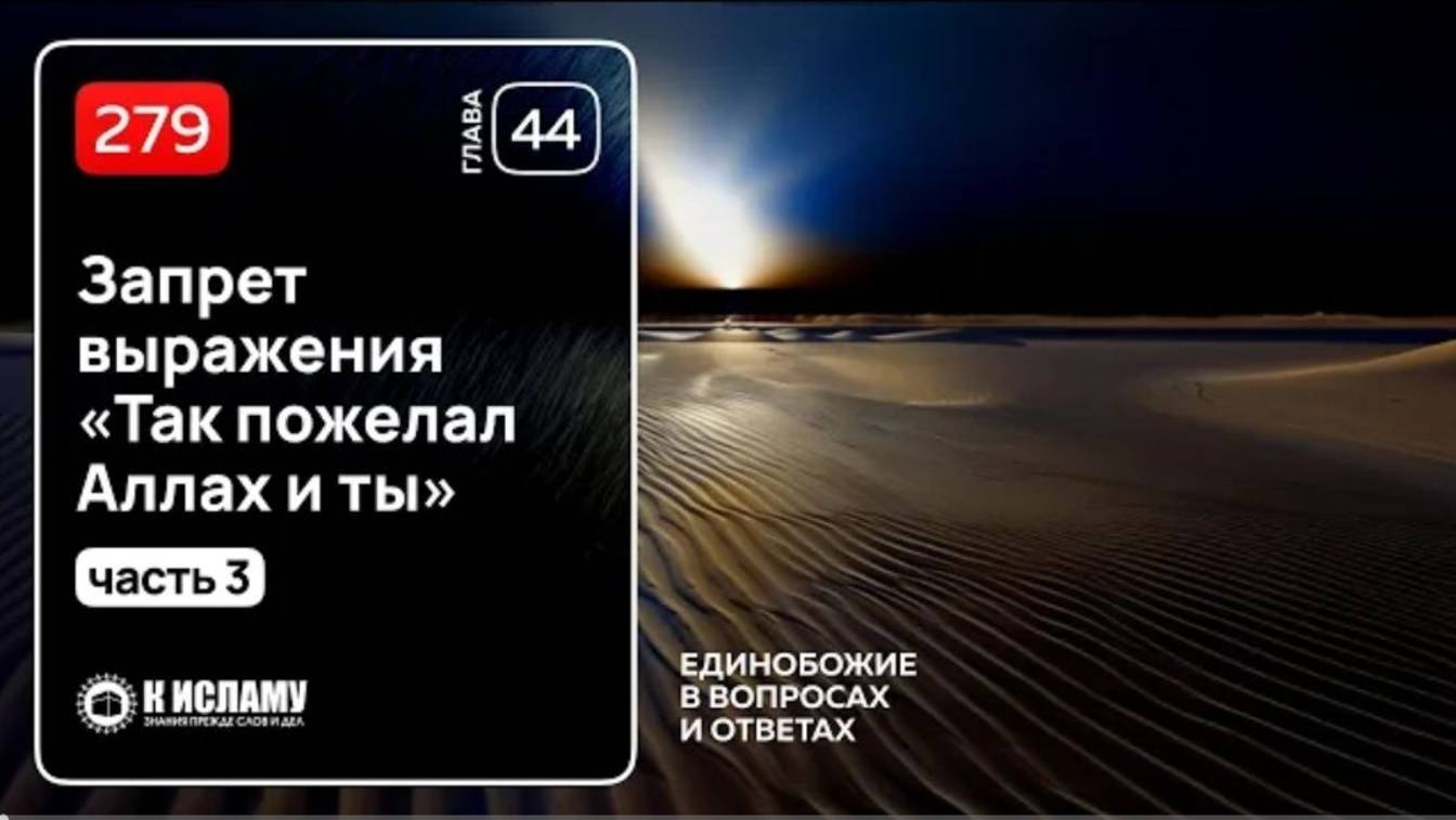 279. Продолжение главы 44. Запрет выражения «Так пожелал Аллах и ты». Ринат Абу Мухаммад