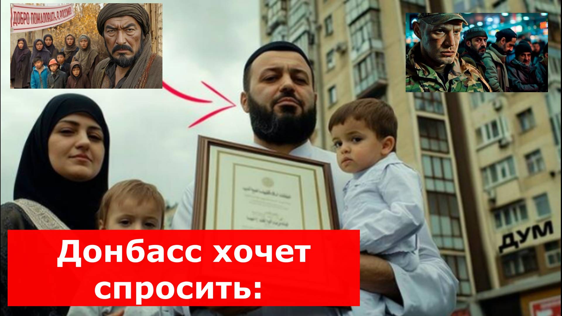 Донбасс хочет спросить: "Мы воевали и умирали за то, чтобы отдать наши города мигрантам?"