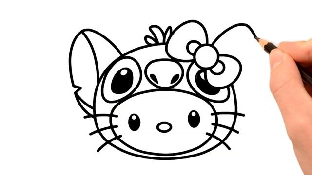 Как нарисовать Hello Kitty в одежде СТИЧА