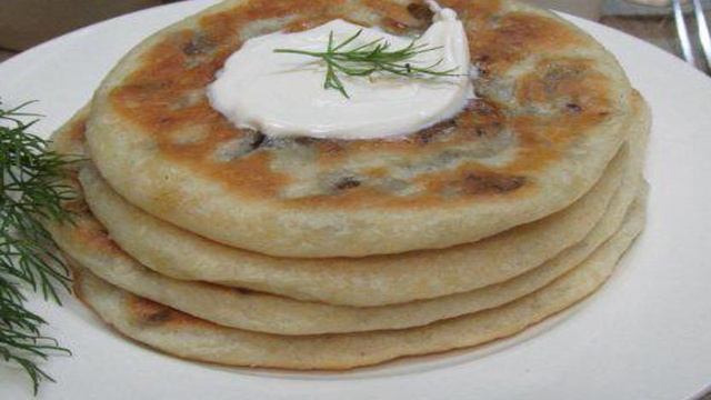Лепешки с грибами