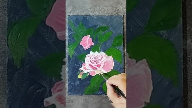 Roses/Пишем розы акрилом