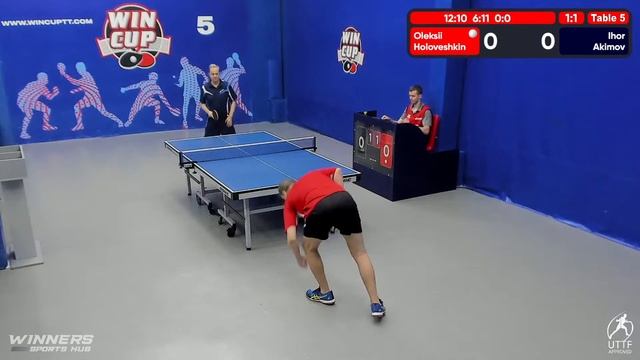 01:30 Головешкин Алексей 1-3 Акимов Игорь  стол 5  ЮГ-6  19.08.22