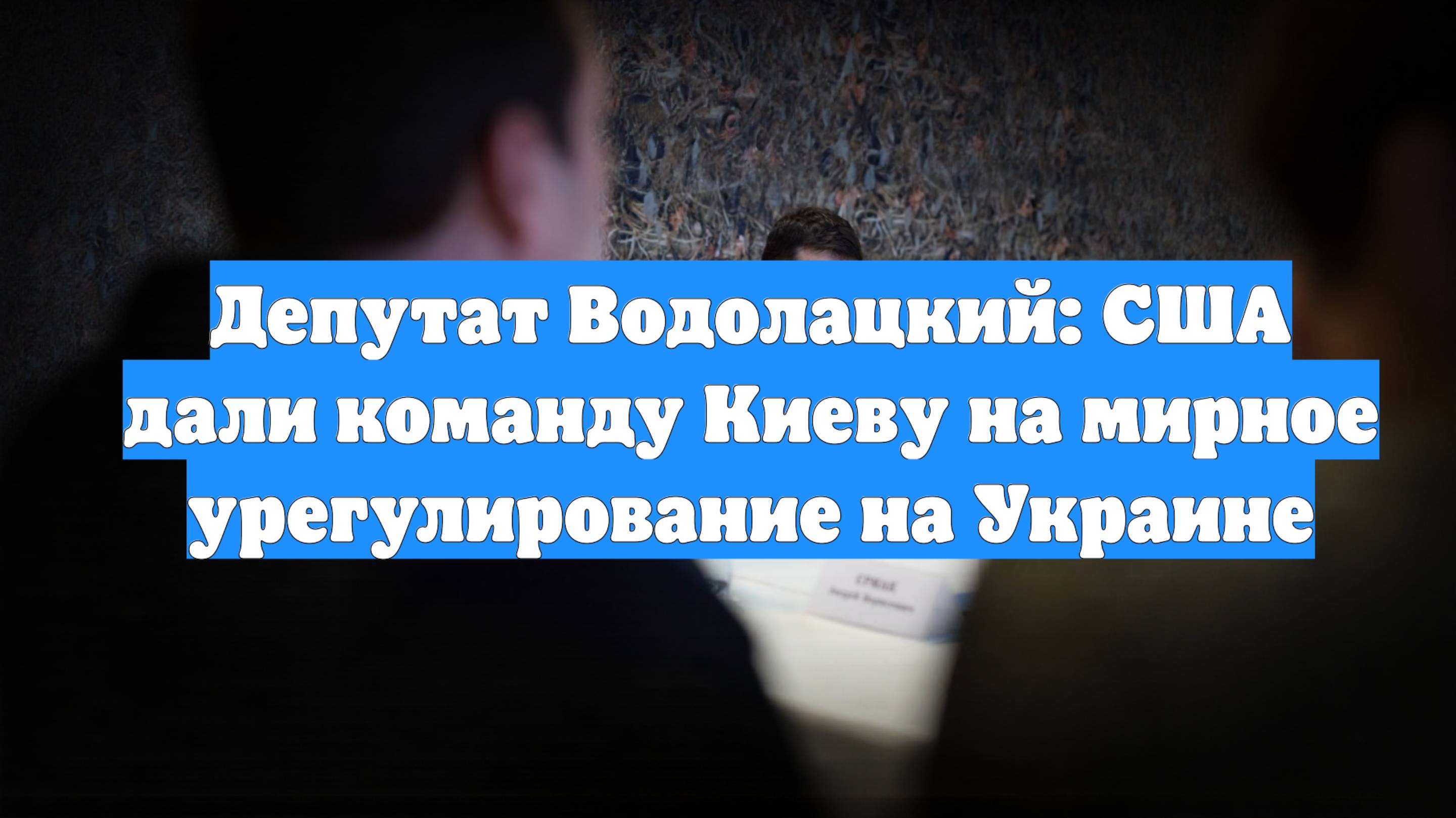 Депутат Водолацкий: США дали команду Киеву на мирное урегулирование на Украине