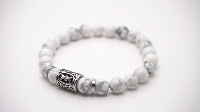 Браслет оберег из кахолонга с руной Ингуз