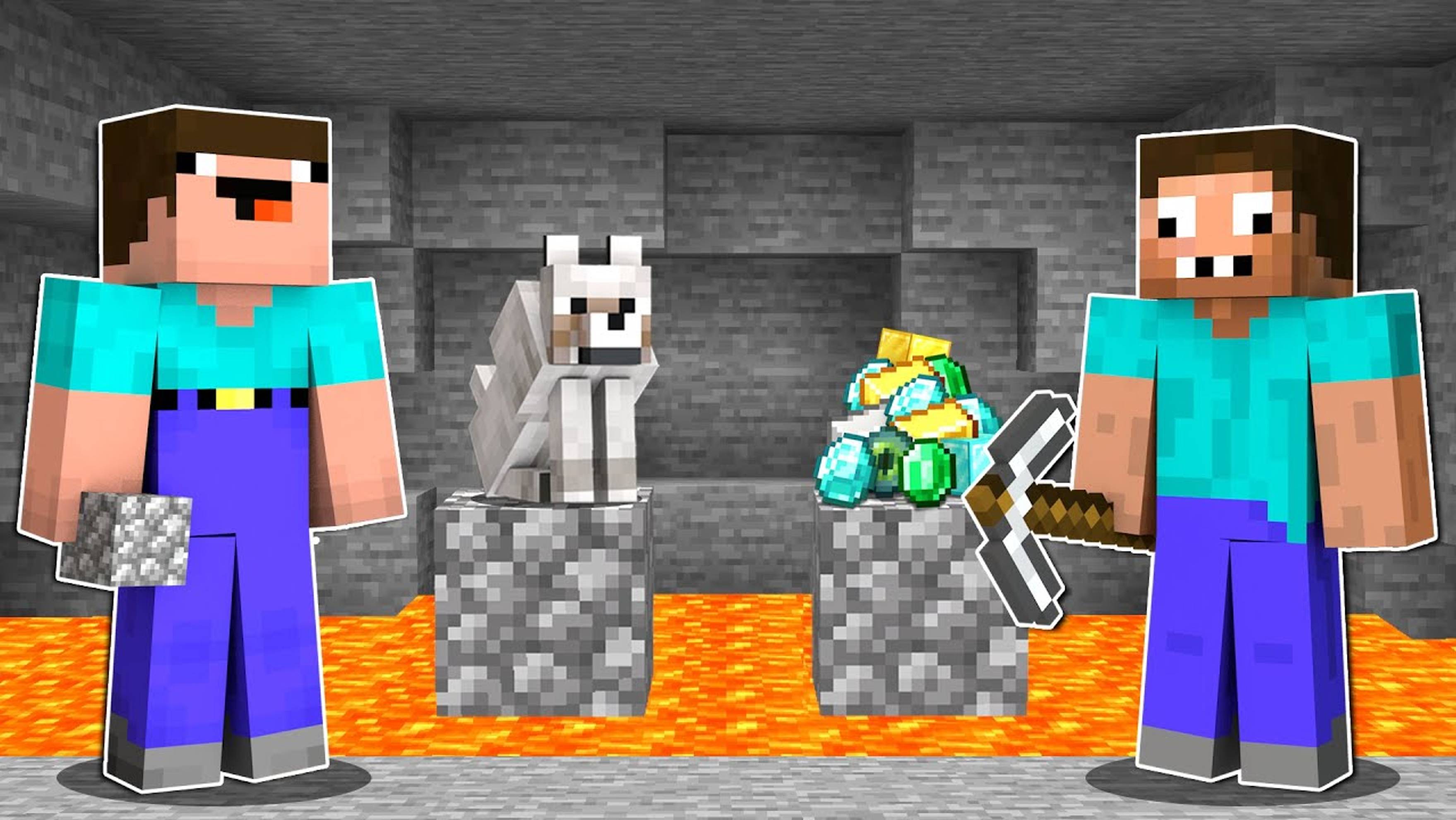 📹 КОГО СПАСУТ НУБ И ПРО: СОБАКУ ИЛИ РЕСУРСЫ В МАЙНКРАФТ ! НУБИК И ПРО ТРОЛЛИНГ ЛОВУШКА MINECRAFT !