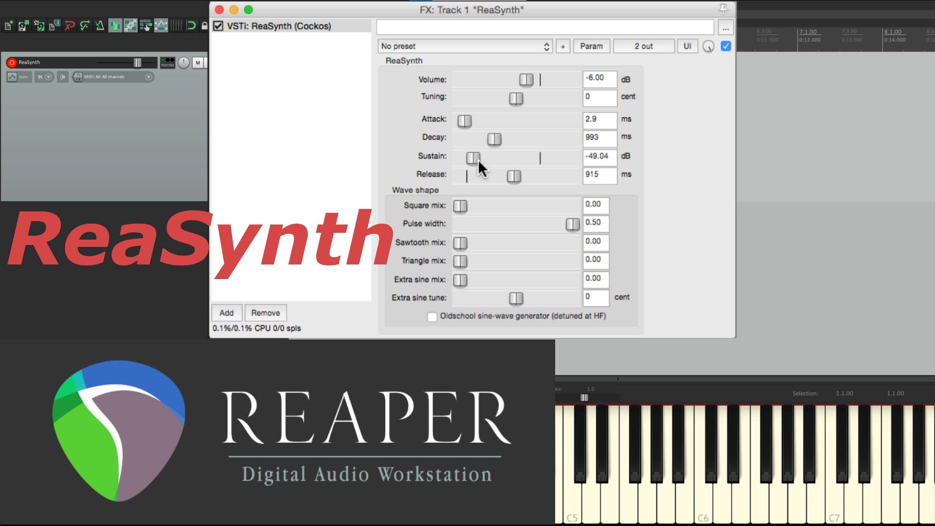 Reaper DAW - ReaSynth