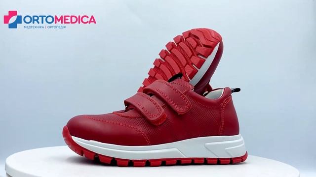 Детские ортопедические кроссовки Ortomedica 218-02 анатомические, красные