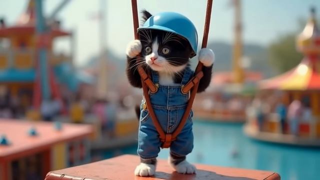 🎡Cats at the Amusement Park 🐾🎠 - Funny Cats Doing Human Things