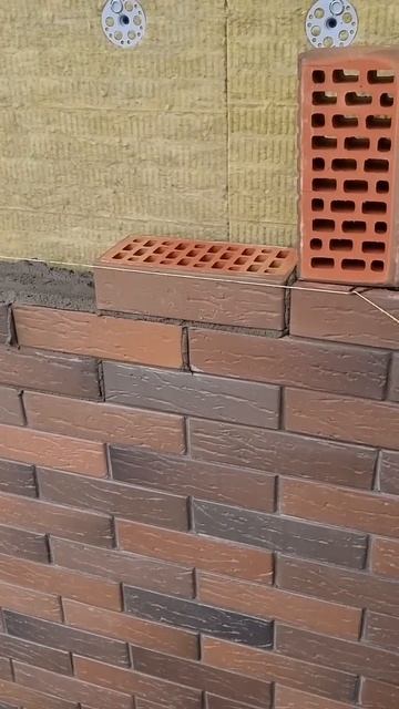 Кладка кирпича, Bricklaying #строительство #облицовка #кирп?