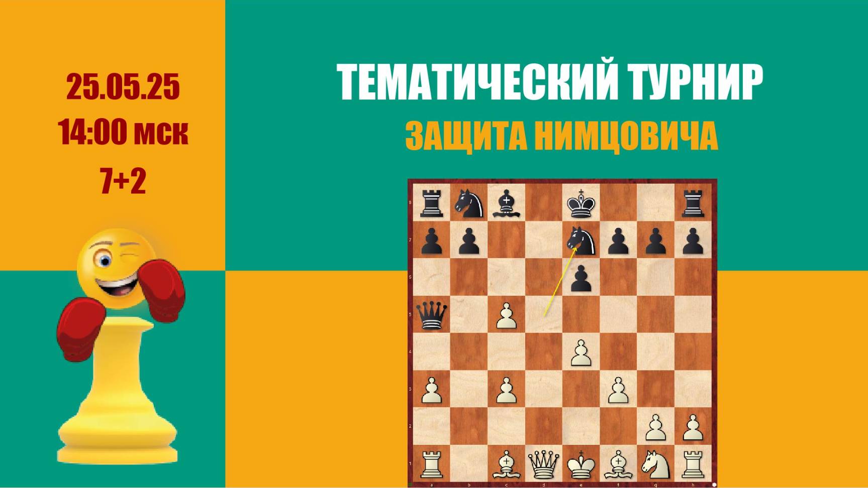 Дополнительный тематический турнир 2. Защита Нимцовича на lichess.org