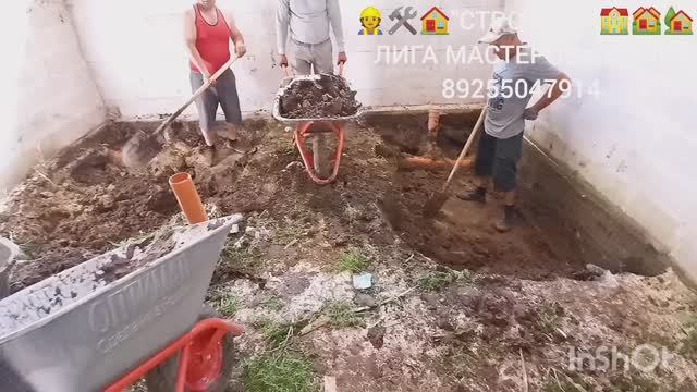 УСТРОЙСТВО ПОЛОВ ПЕРВОГО ЭТАЖА ПОД БЕТОННУЮ СТЯЖКУ 👷 ВЫЕМКА ГРУНТА И ЗАСЫПКА ОСНОВАНИЯ ПЕСКОМ 👷🛠️