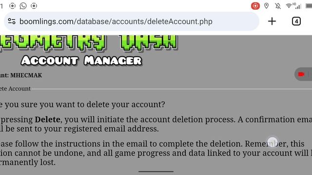 Как удалить свой аккаунт в Geometry Dash 2.2