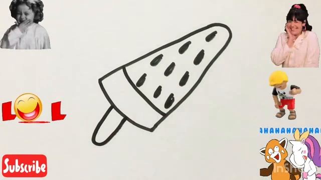 How to draw and color watermelon |Как нарисовать арбуз comment | dessiner et colo