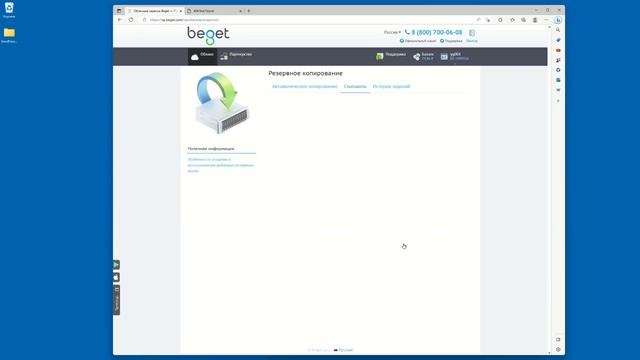 Мониторинг и резервное копирование VPS у хостинг-провайдера Beget