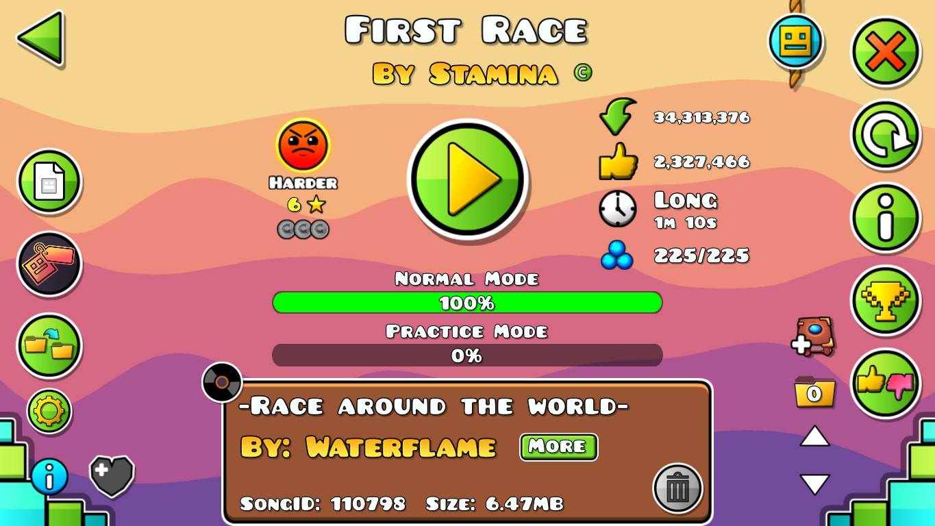 Geometry Dash. First Race - 100%.