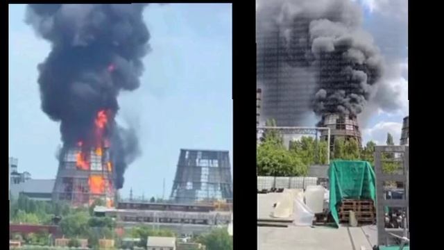 🇺🇦🔥 Масштабный пожар на Белоцерковской ТЭЦ под Киевом Декомунизация в каменный век продолжается?