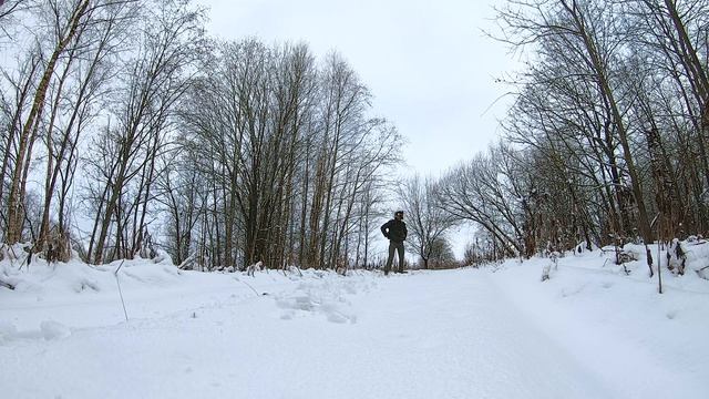 Зимняя покатушка на электровелосипеде. Пару раз упал ?