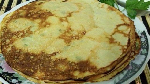 Сырные блины с зеленью