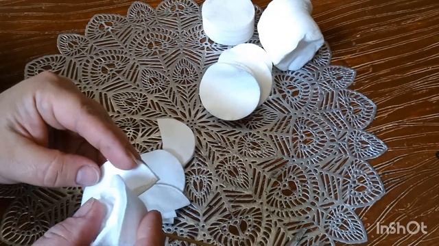 МК розы из ватных дисков