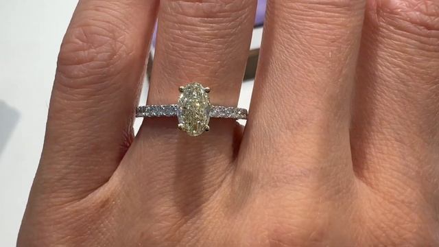 0.76 ct Oval Yellow Diamond with side pave Ring - Style #6000 - PIERRE
