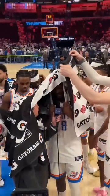 Victory towels for Nick Gallo after Game 1