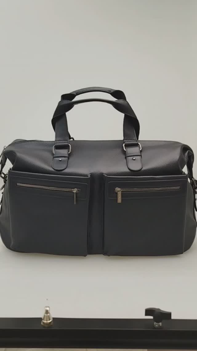 249-D022-3-BLK_дорожно-спортивная сумка из искусственной кожи_ торговая марка Poshete