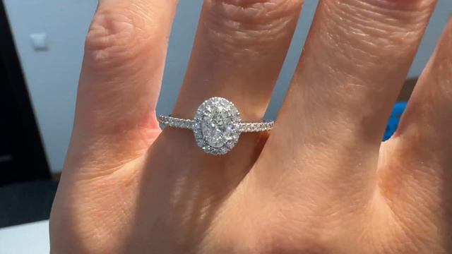 0.5 ct Halo Oval Diamond Ring - PIERRE - Style #3884