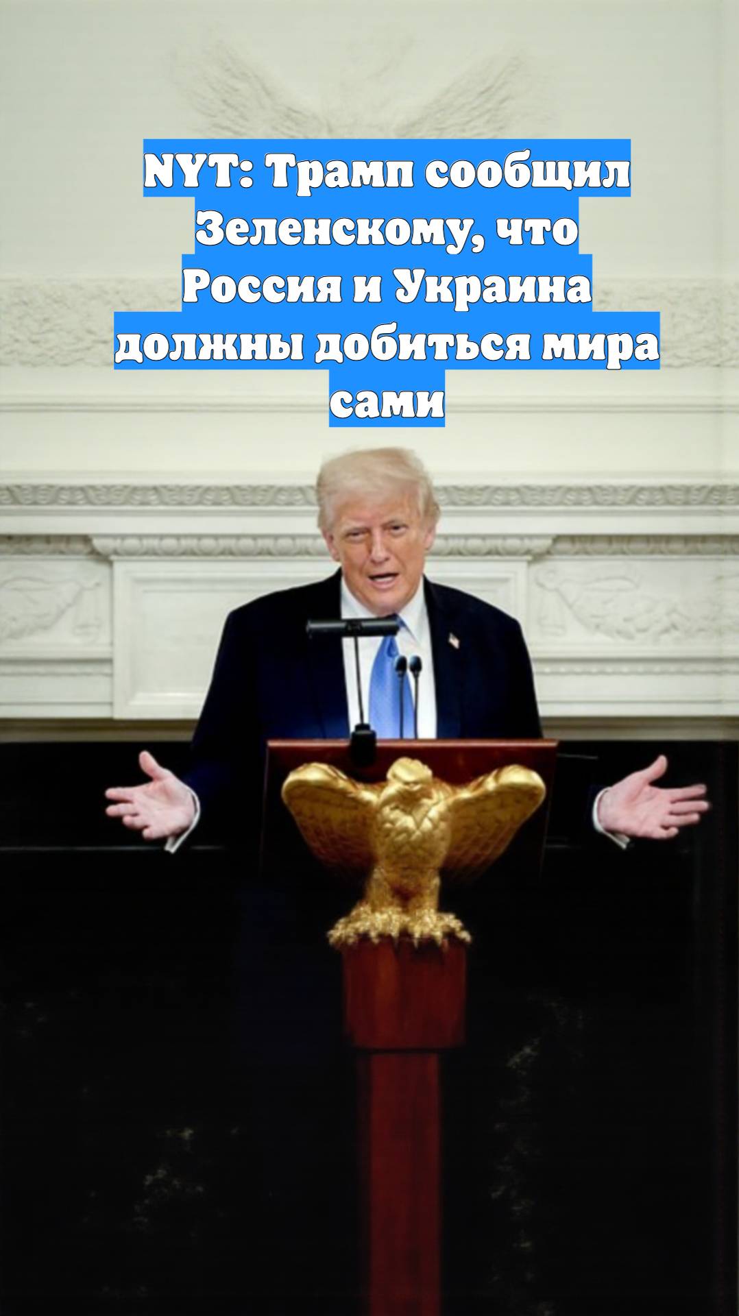 NYT: Трамп сообщил Зеленскому, что Россия и Украина должны добиться мира сами