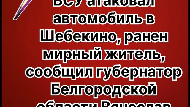 Беспилотник ВСУ атаковал автомобиль в Шебекино, ранен мирный житель