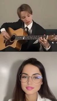 Анна Де Армас в восхищении от малыша гитариста