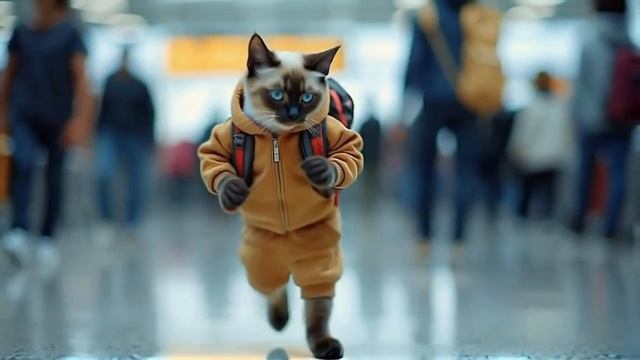 ✈️🐱Cats at the Airport - Funny Cats Doing Human Things 😺