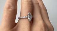 0.51 Marquise Diamond with Side pave Ring - Style #6050 - PIERRE