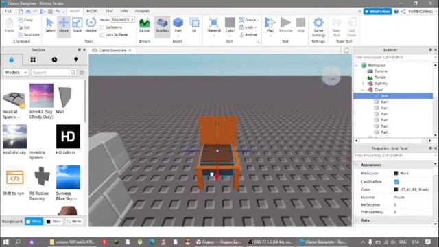 Как сделать стул в Roblox Studio?