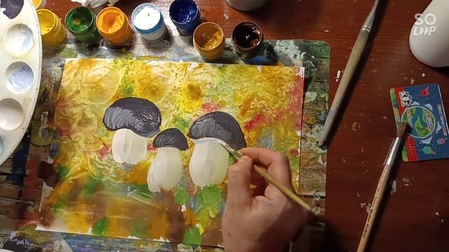 рисуем грибочки