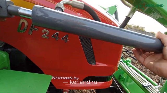 Фронтальный погрузчик Kerland F500 в работе с трактором Dongfe