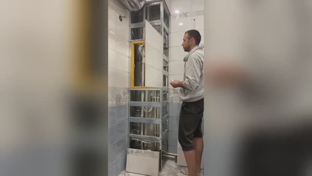 Полностью разборный короб на магнитах для доступа к стоякам, первый тест 2002 г.