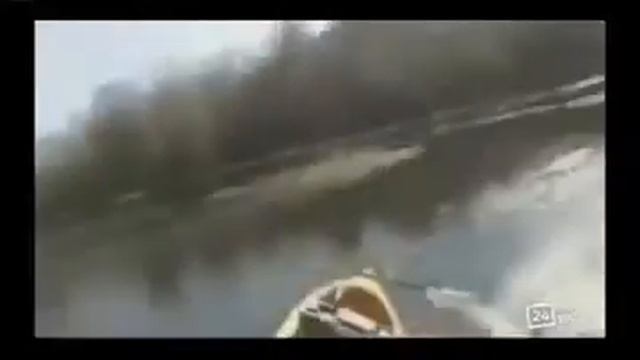 Гусь атакует лодочника приколы