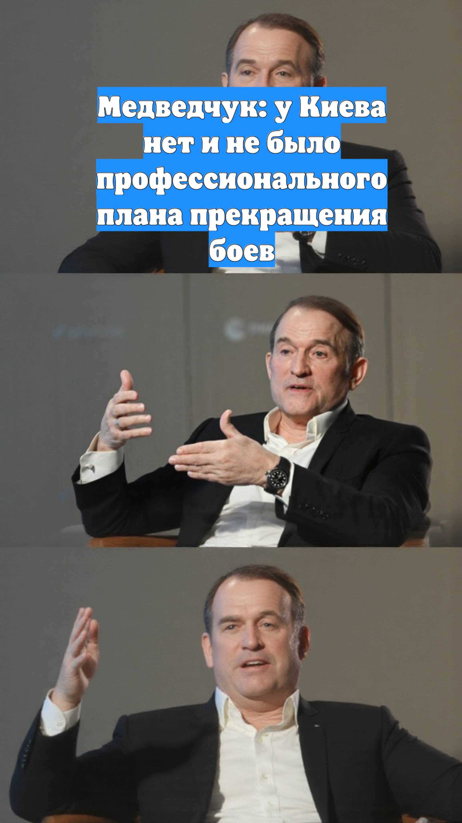 Медведчук: у Киева нет и не было профессионального плана прекращения боев