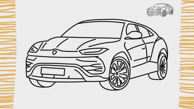 Как нарисовать LAMBORGHINI URUS шаг за шагом