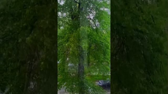 Дождь из окна балкона