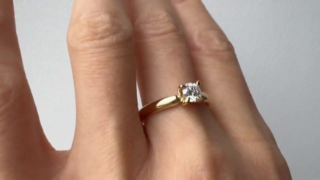 0.4 ct Round Diamond Ring in 18K Yellow Gold - Style #5797 - PIERRE