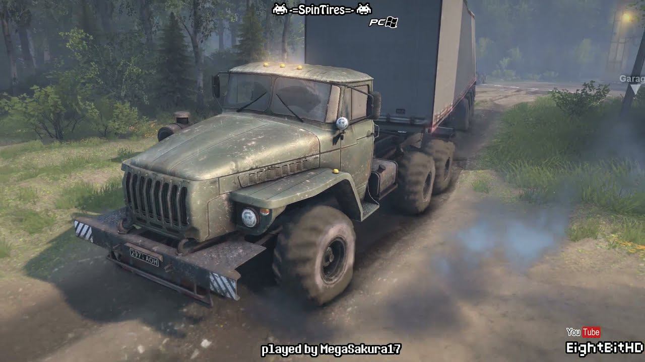 Ural-4320  Semi-trailer Truck Off Road SpinTires Freeride/Walkthrough/Gameplay HD 1080p