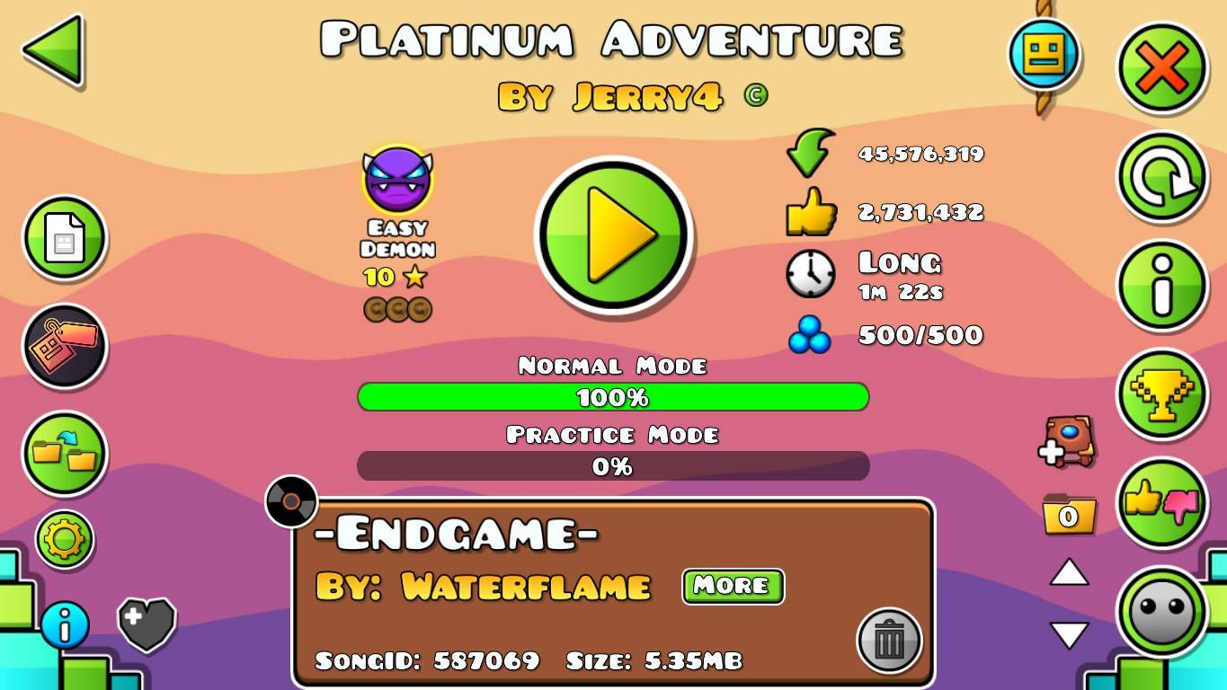 Geometry Dash. Platinum Adventure - 100%